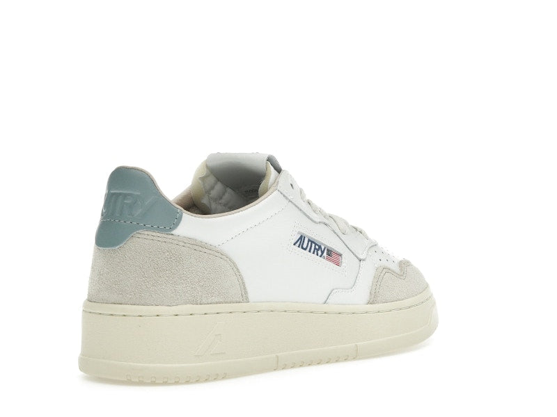 Autry Medalist Leather Low White Silver Blue Beige (Women's)