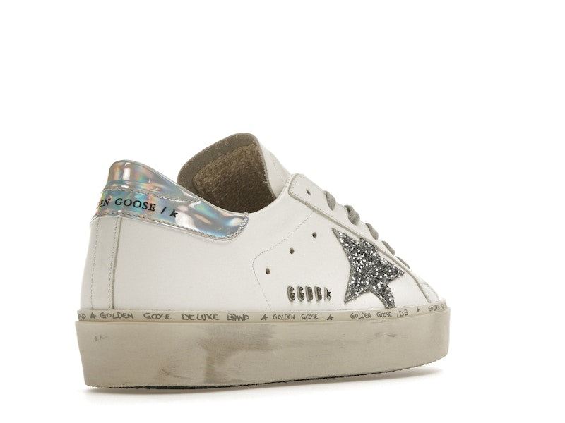 Golden Goose Hi Star White Glitter Star Mirror Heel (Women's)