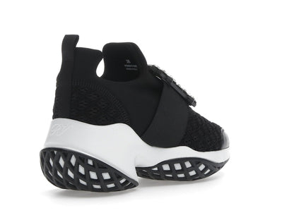 Roger Vivier Viv' Run Fabric Black White Crystal Buckle (Women's)