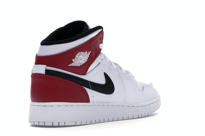Jordan 1 Mid White Black Gym Red (GS)