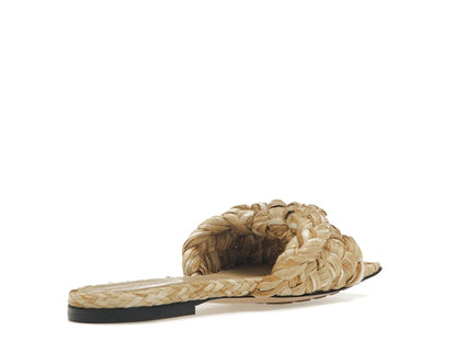 Bottega Veneta Raffia Stretch Flat Sandals Macadamia (Women's)