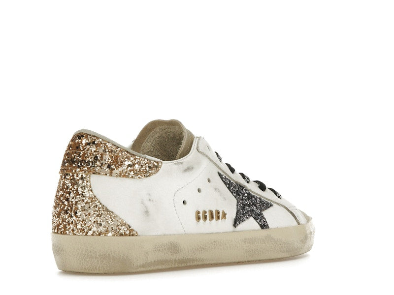 Golden Goose Super-Star White Silver Gold Glitter (Women's)