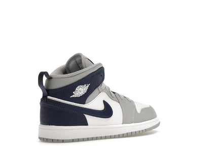 Jordan 1 Mid Wolf Grey Midnight Navy (PS)