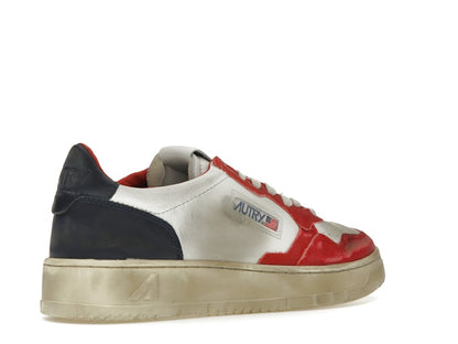 Autry Medalist Leather Low Super Vintage White Blue Red