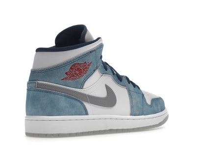 Jordan 1 Mid French Blue Fire Red