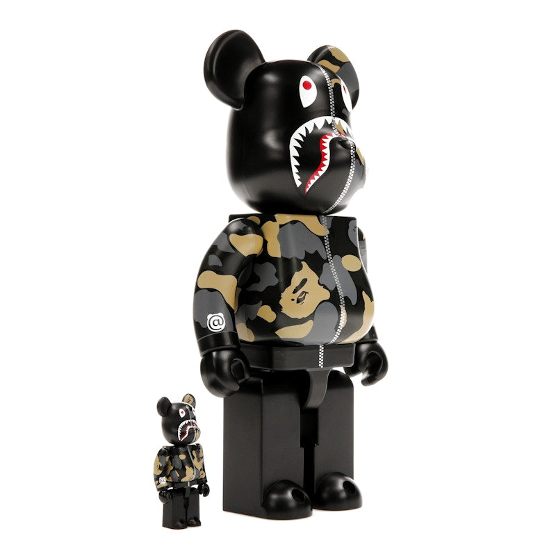Bearbrick x BAPE Madison Avenue Exclusive Shark Camo 100% & 400% Set
