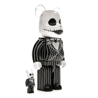 Bearbrick x Disney Tim Burton's The Nightmare Before Christmas Jack Skellington 100% & 400% Set
