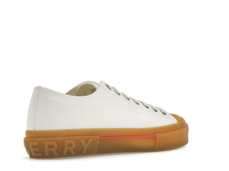 Burberry Logo Detail Cotton Trainer White