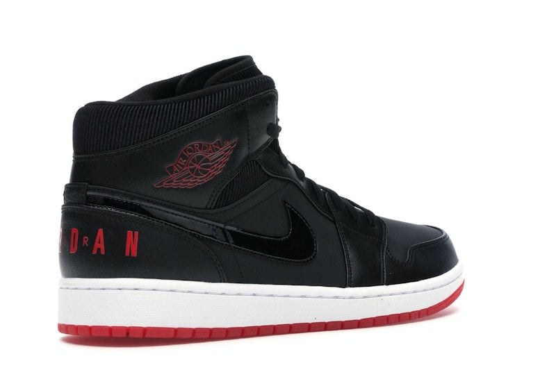 Jordan 1 Mid Black University Red