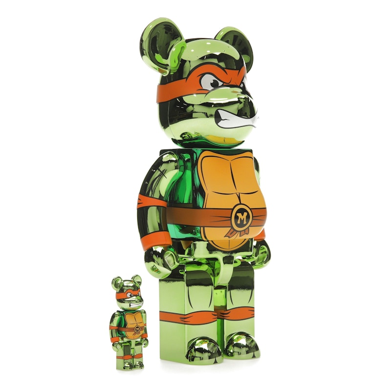 Bearbrick x Teenage Mutant Ninja Turtles Michelangelo 100% & 400% Set