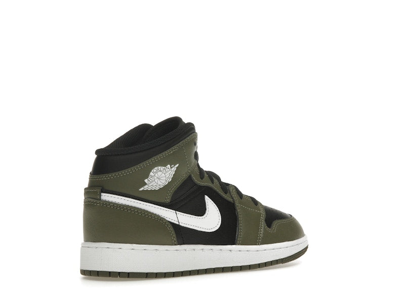 Jordan 1 Mid Black White Olive (GS)