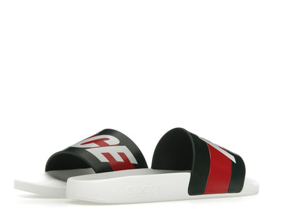 Palace x Gucci Logo Web Slide Sandal White