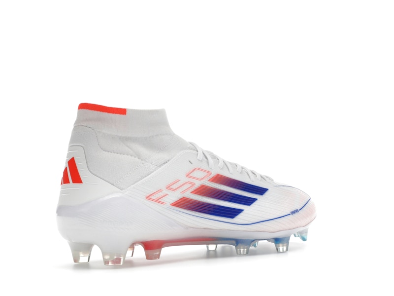 adidas F50 Elite Mid FG Cloud White Lucid Blue Solar Red (Women's)