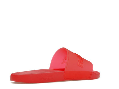 Burberry Embossed Logo Slides Bright Red