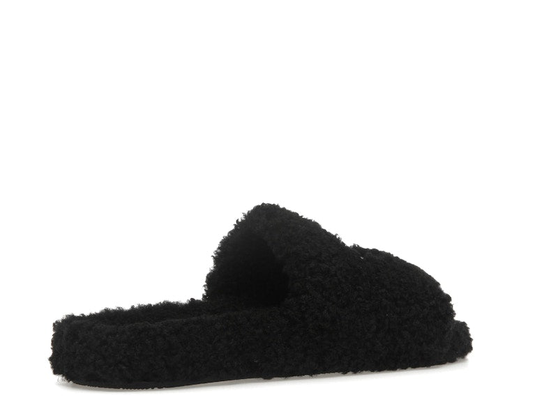 Balenciaga Paris Furry Slide Black
