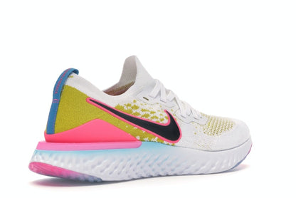 Nike Epic React Flyknit 1 White Pink Blast Citron