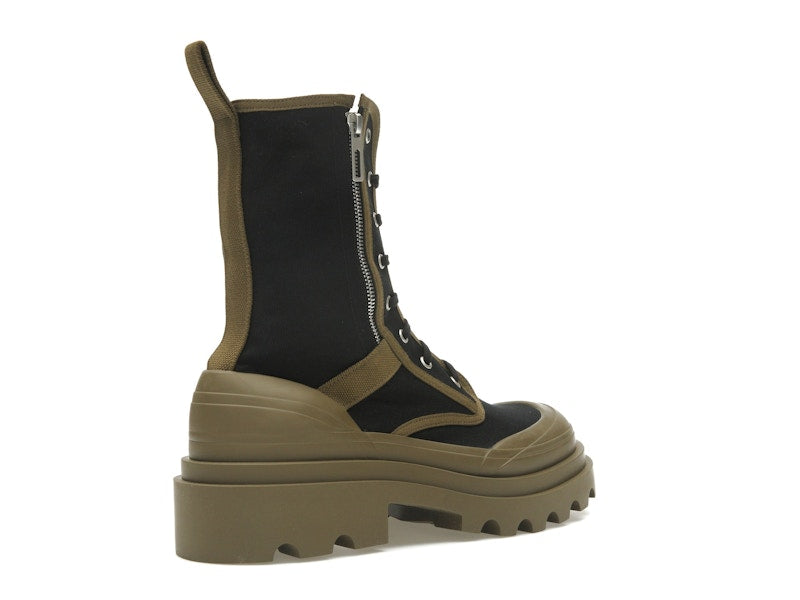 Bottega Veneta Lace-Up Boots Black Green