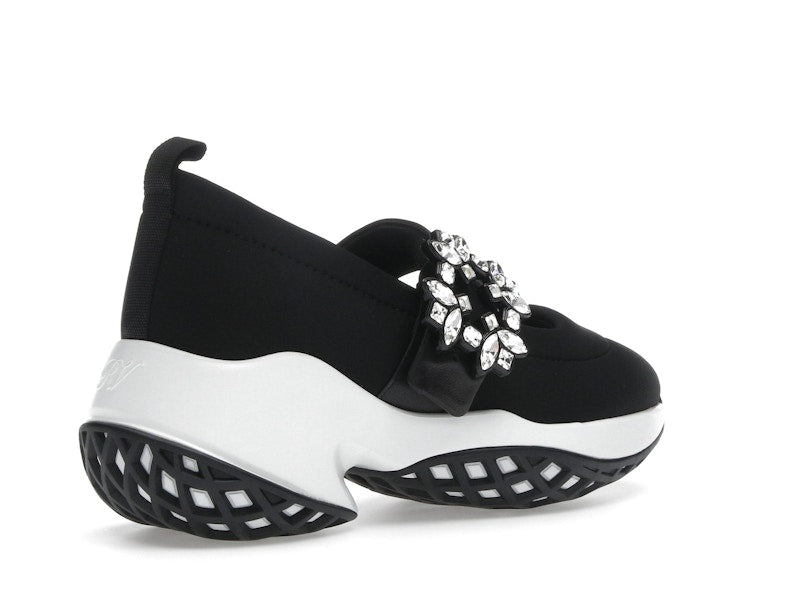 Roger Vivier Viv' Run Babies Black White Crystal Buckle (Women's)
