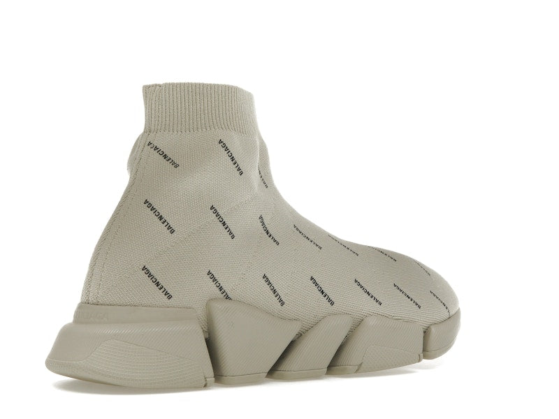 Balenciaga All Over Logo Speed 2.0 Beige