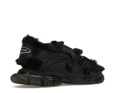 Balenciaga Track Sandal Fake Fur Black