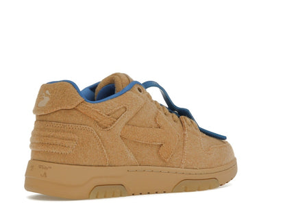 OFF-WHITE Out Of Office OOO Low Tops Camel Blue Wool