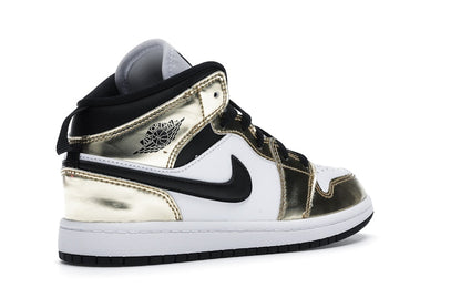 Jordan 1 Mid Metallic Gold Black White (PS)