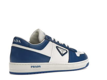Prada Downtown Low Top Sneakers Leather White Cobalt Blue
