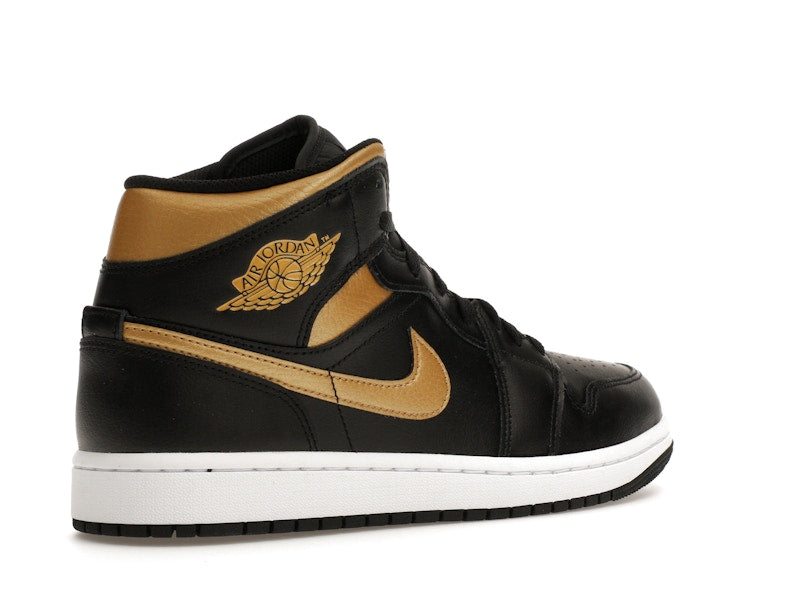 Jordan 1 Mid Black Metallic Gold