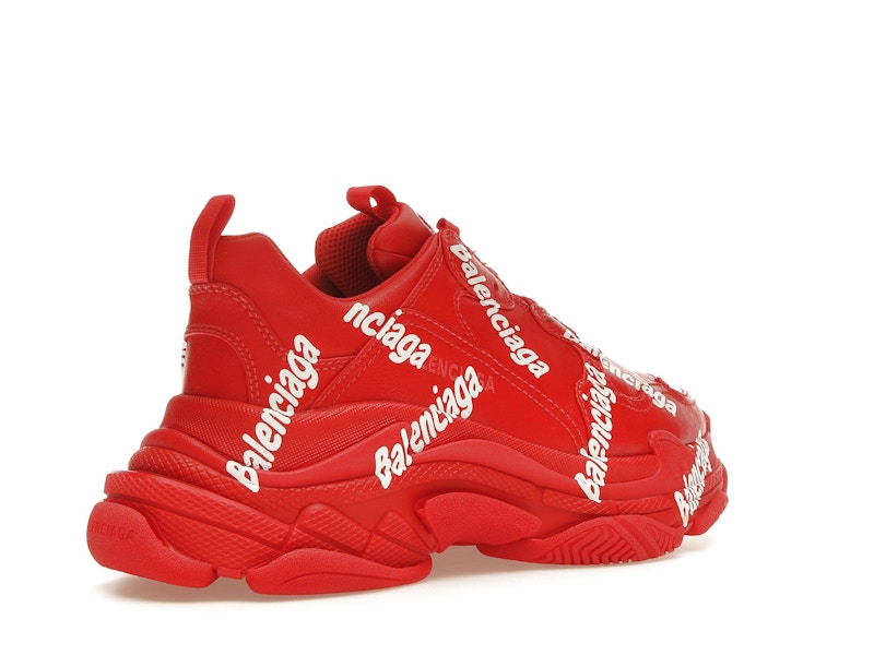 Balenciaga Triple S All Over Tomato Red White