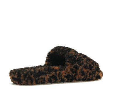 Balenciaga Furry Slide Leopard Brown Black
