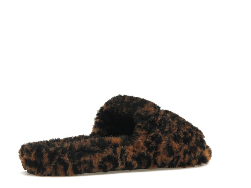 Balenciaga Furry Slide Leopard Brown Black