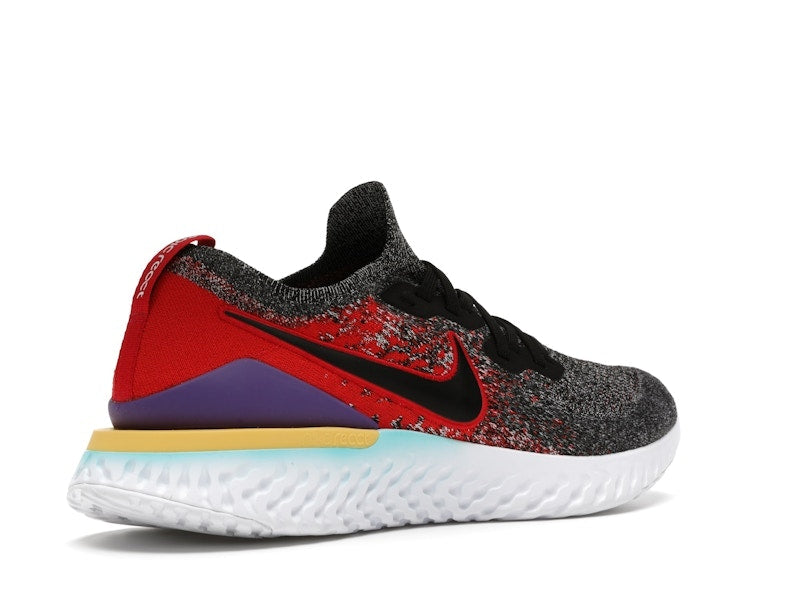 Nike Epic React Flyknit 2 Black Hyper Jade University Red