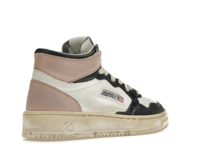 Autry Medalist Leather Mid Super Vintage White Pink Black (Women's)