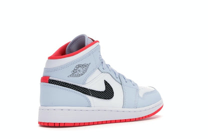 Jordan 1 Mid Half Blue Polka Dot Swoosh (GS)