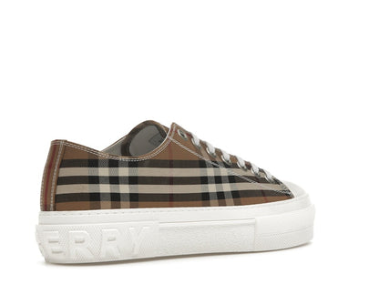 Burberry Vintage Check Cotton Sneakers Birch Brown