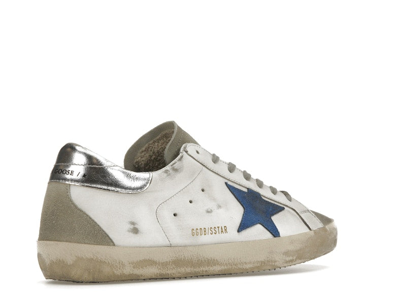 Golden Goose Super-Star White Elecctric Blue Silver