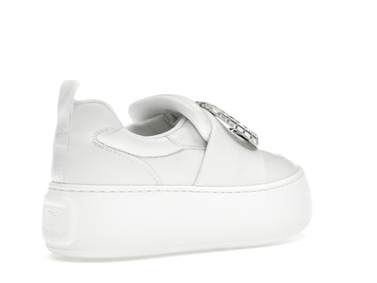 Roger Vivier Viv' Up White Crystal Buckle (Women's)