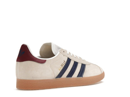 adidas Gazelle Beige Dark Blue Collegiate Burgundy