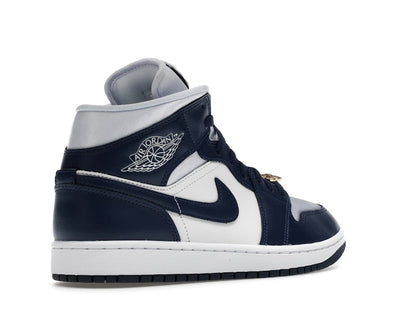 Jordan 1 Mid Football Grey White Midnight Navy (Women's)