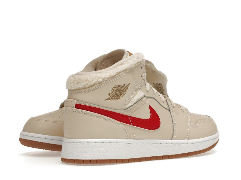 Jordan 1 Mid Utility Fleece Pearl White (GS)
