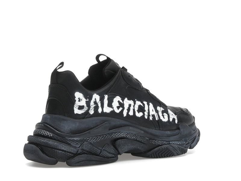 Balenciaga Triple S Black White Graffiti