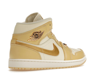 Jordan 1 Mid SE Pale Vanilla Metallic Gold (Women's)