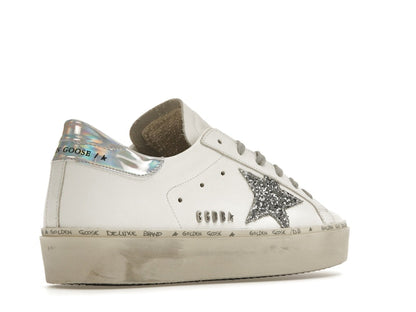 Golden Goose Hi Star White Glitter Star Mirror Heel (Women's)