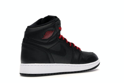 Jordan 1 Retro High Black Satin Gym Red Black (GS)