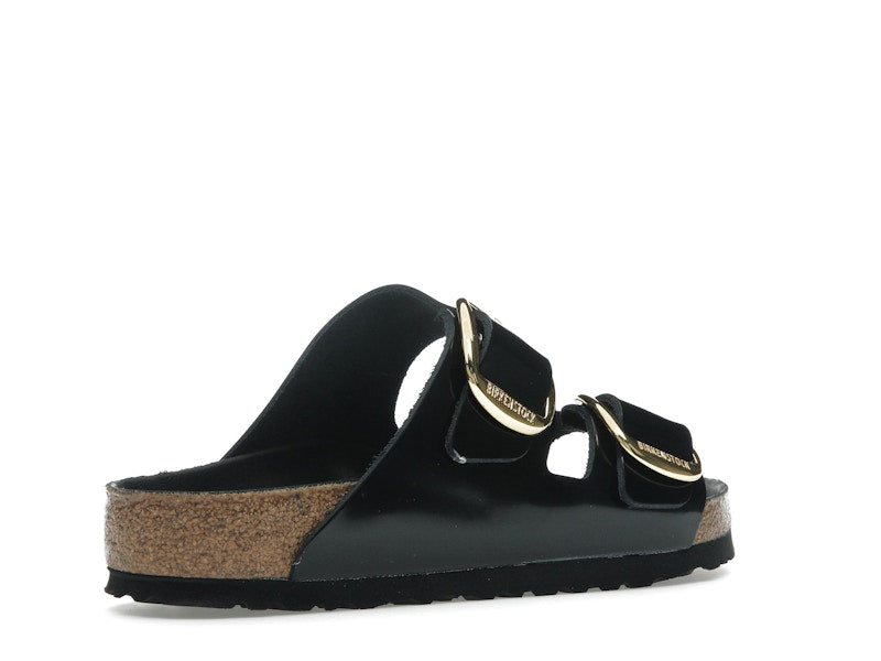 Birkenstock Arizona Big Buckle Natural Leather Patent Black Gold (Women's)