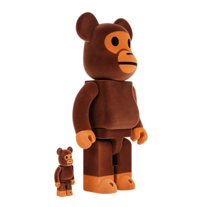Bearbrick x Bape Baby Milo Flocky Ver. 100% & 400% Set