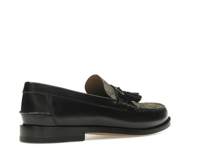 Gucci Tassel GG Canvas Loafers Black Ebony
