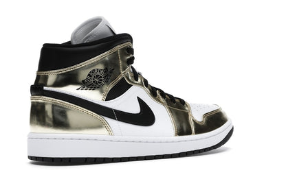 Jordan 1 Mid Metallic Gold Black White