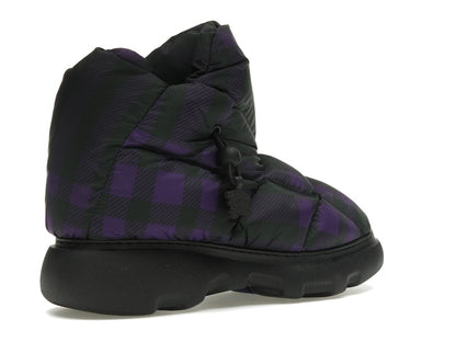 Burberry Check Pillow Boot Black Purple