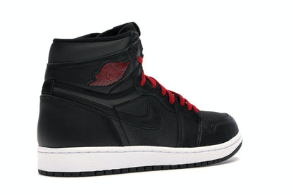 Jordan 1 Retro High Black Satin Gym Red